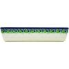 Polmedia Polish Pottery Rectangular Baker - Green Flora Pattern Handmade in Boleslawiec Poland by Ceramika Artystyczna + Certificate of Authenticity view 3