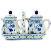 Polmedia Polish Pottery Seasoning Set - Blue Grapevine Pattern Handmade in Boleslawiec Poland by Ceramika Artystyczna + Certificate of Authenticity view 3