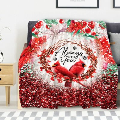 Avalokitesvara Red Cardinal Flannel Blanket Super Soft and Warm for Bed Couch Sofa 120x90 Inch King Blanket for Family