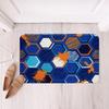 Honeycomb Kids Bath Mats,Geometric Hexagon Patchwork Mats Rugs for Girls Boys Adults,Modern Fashion Bath Carpets,Blue Orange Bright Bath Rugs,Absorbent Floor Mats,16Wx24L Inches view 1