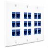 DIYTECH 18 Port Ethernet Wall Plate, Cat 6, Wall Outlet, RJ45 Female to Female Keystone Jacks - White view 2