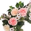 24" Artificial Rose,Camellia,babysbreath Floral Spring Wreath with Green Leaves view 2