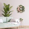 24" Artificial Rose,Camellia,babysbreath Floral Spring Wreath with Green Leaves view 4