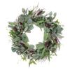 24" Artificial Lavender Floral Spring Wreath with Green Leaves view 1