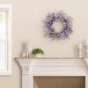 24" Artificial Lavender Floral Spring Wreath with Green Leaves view 3