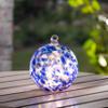 5.75 Inch Elegant Blue Illuminating Hand Blown Glass Sphere view 2