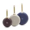 GreenPan Hard Anodized Healthy Ceramic Nonstick, 8" 10" and 12" 3 Piece Frying Pan Skillet Set, Gold Handle, PFAS-Free, Induction Suitable, Dishwasher Safe, Oven Safe, Multi Color Mix view 1