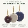 GreenPan Hard Anodized Healthy Ceramic Nonstick, 8" 10" and 12" 3 Piece Frying Pan Skillet Set, Gold Handle, PFAS-Free, Induction Suitable, Dishwasher Safe, Oven Safe, Multi Color Mix view 3