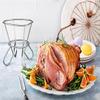TrueCraftware 8-1/2" x 7-1/4" x 6" Wire Ham Holder Chrome Plated- Roasting Wire Spiral Ham Holder Roasting Rack For Ham Cooling Drying Rack Kitchen Rack Great for Cooking Roasting view 4