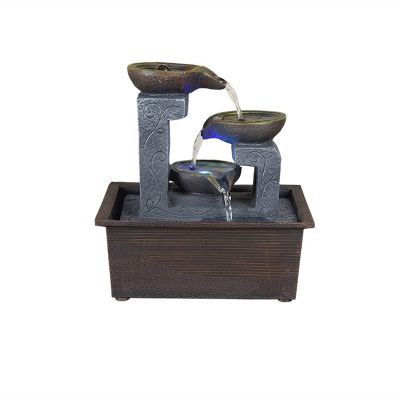 BONAD Indoor Fountain Indoor Desktop Water Fountain Home Relaxation Fountains Waterfall Lucky Feng Shui Water Sound Table Ornaments for Office Home Desk Decor Meditation Fountain (Color : B)
