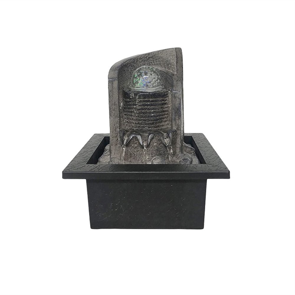 BONAD Indoor Fountain Tabletop Fountain with LED Lights Living Room Feng Shui Waterscape Ornaments Soothing Relaxation Zen Meditation Waterfall Fountains Meditation Fountain (Color : 1)