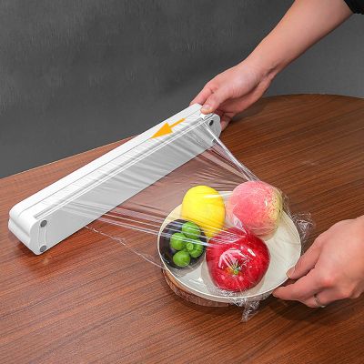 Cling Film Cutter Dispenser, Cling Wrap With Slide Cutter, Reusable Dispenser With Slide Cutter, For Food, Fruit And Vegetable Packaging In Kitchens,supermarkets
