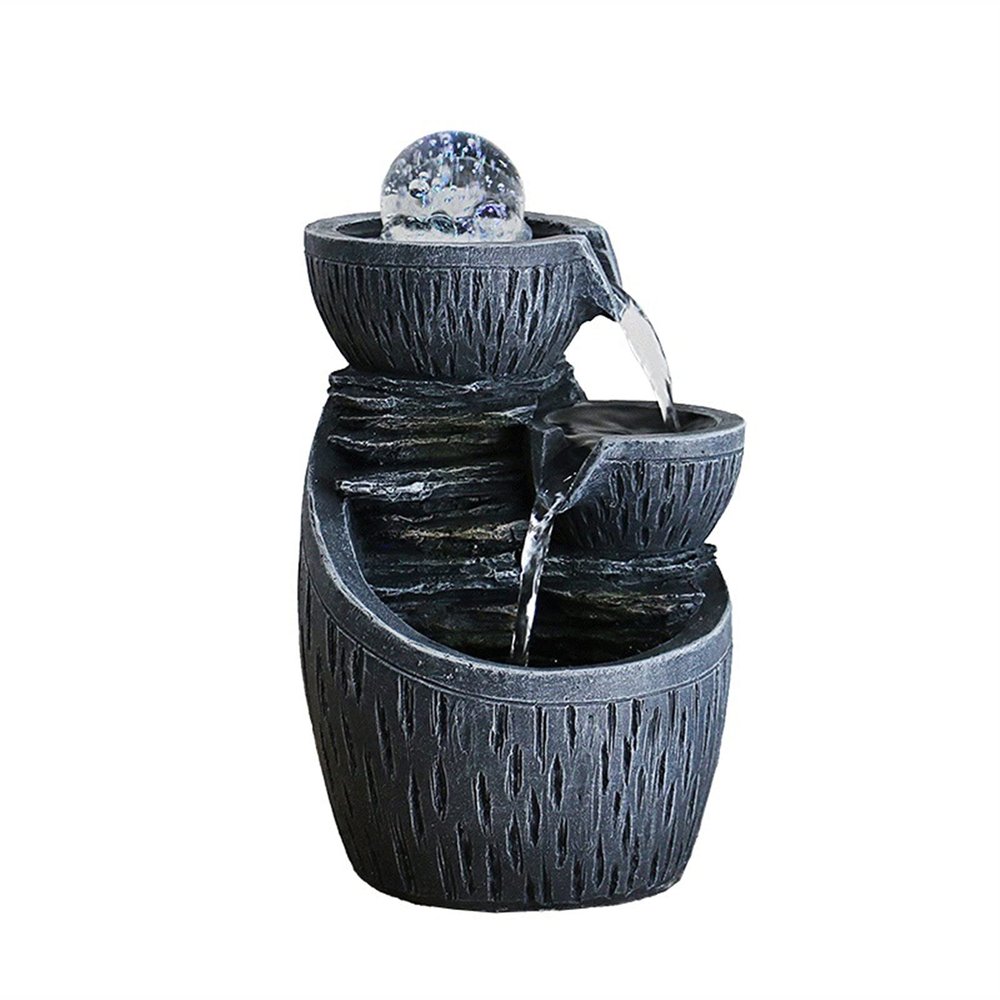 BONAD Indoor Fountain Indoor Outdoor Relaxation Water Sound Zen Decor Meditation Desktop and Tabletop Water Fountain with Lucky Ball for Home Decor Meditation Fountain