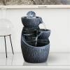 BONAD Indoor Fountain Indoor Outdoor Relaxation Water Sound Zen Decor Meditation Desktop and Tabletop Water Fountain with Lucky Ball for Home Decor Meditation Fountain view 4