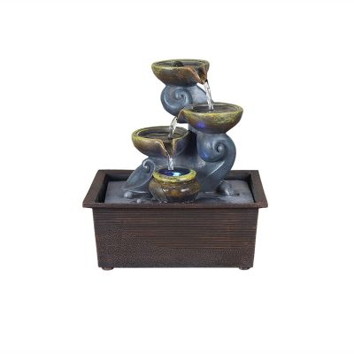 BONAD Indoor Fountain Indoor Desktop Water Fountain Home Relaxation Fountains Waterfall Lucky Feng Shui Water Sound Table Ornaments for Office Home Desk Decor Meditation Fountain (Color : D)