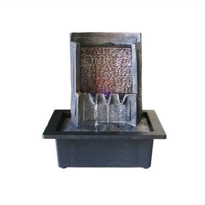 Indoor Fountain Simple Living Room Decoration Flowing Waterfall Desktop Led Water Fountain Lucky Fengshui Crystal Ball Fortune Ornaments Meditation Fountain (Color : Brass)
