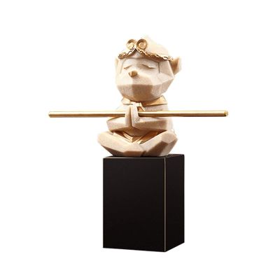 Table Desktop Decor Monkey King Ornaments Home Desktop Resin DecorationCute Sun Wukong Lucky Decor for Living Room Bedroom Bookcase Desktop Home Decoration Crafts Statue Ornament