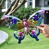 NOBRIM Glass Hanging Metal 3D Butterfly Stained Window Hangings Wall Hanging Art Decorations Home Garden Ornaments Scrolling Antennae with Hook for Easy Hanging Home Office Decoration view 2