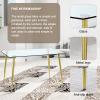 51" Rectangular Glass Dining Table for 4-6 -Mid Century Modern with Tempered Glass TabletopGold Plated LegsSpace SavingDinner Table for Kitchen ApartmentHome OfficeEasy Assembly view 4