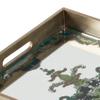 Benjara Miki 18 Inch Decorative Tray, Artistic Mirrored Damask Pattern, Gold Finish view 3
