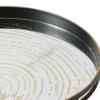 Benjara 18 Inch Decorative Tray, Round Black Wood Frame, Mirrored Bottom view 3