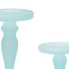 Benjara Qui 14, 11 Inch Candle Holders, Turned Pedestal, Blue Glass, Set of 2 view 3
