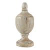 Benjara 18 Inch Modern Accent Decor, Turned Finial Design, Whitewashed Finish view 1