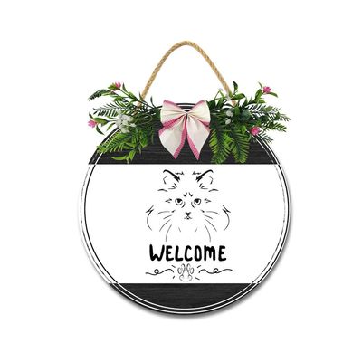 Welcome Word Sign for Front Door Wreath Rustic Wooden Door Hanger Door Decor Sign 12-Inch Farmhouse Front Door Decorations Porch for Home Restaurant Hanging Indoor Outdoor Housewarming Gifts