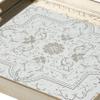Benjara Miki 20 Inch Square Decorative Tray, Artisan Mirrored Floral Pattern, Gold view 2