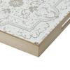 Benjara Miki 20 Inch Square Decorative Tray, Artisan Mirrored Floral Pattern, Gold view 4