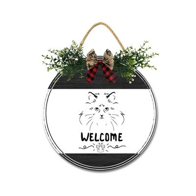 Welcome Word Sign for Front Door Wreath Rustic Wooden Door Hanger Door Decor Sign 12-Inch Farmhouse Front Door Decorations Porch for Home Restaurant Hanging Indoor Outdoor Housewarming Gifts