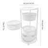 AKaSping 4 Tier Kitchen Storage Rack with Wheels 180 Rotating Storage Shelf Household Floor-Standing Movable Storage Rack for Kitchen Bathroom Living Room Storage Vegetable Fruit Snack view 2