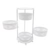 AKaSping 4 Tier Kitchen Storage Rack with Wheels 180 Rotating Storage Shelf Household Floor-Standing Movable Storage Rack for Kitchen Bathroom Living Room Storage Vegetable Fruit Snack view 3