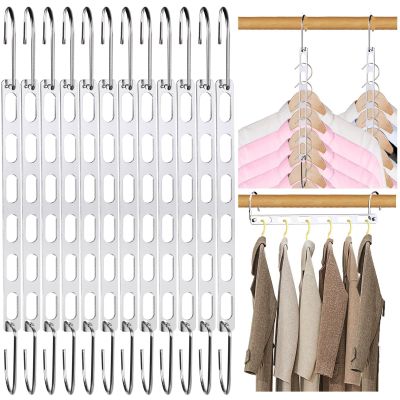 12 Pack Space Saving Hangers for Clothes, Collapsible Metal Hangers Organizer, Clothes Space Savers, Closet Organizers and Storage, Dorm Room Essentials