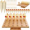150pc Disposable Wooden Food Cones with 36 Holes Bamboo Ice Cream Cone Holder Display Stand and 150 Colorful Bamboo Stick for Restaurant Catered Events Party or Buffets Ice Cream Food Trucks view 1
