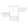 AKaSping 3 Tier Kitchen Storage Rack with Wheels 180 Rotating Storage Shelf Household Floor-Standing Movable Storage Rack for Kitchen Bathroom Living Room Storage Vegetable Fruit Snack view 4