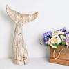 Aecipl Nautical Home Decor Wood Whale Tail Tabletop Statue Decorative Rustic Sculpture Ocean Beach Coastal Themed Figurine Whale Ornament Bathroom Shelf Decoration (19.5" H) view 2