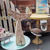 Aecipl Nautical Home Decor Wood Whale Tail Tabletop Statue Decorative Rustic Sculpture Ocean Beach Coastal Themed Figurine Whale Ornament Bathroom Shelf Decoration (19.5" H) view 3