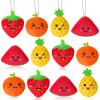 Woanger 12 Pcs Cute Fruit Colorful Fruits Soft Mini Strawberry Orange Pineapple Watermelon Keychain Fruit Doll Gifts view 1