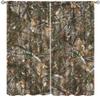 Vintage Wood Panel Curtains, Forest Moose Geese Paw Print Silhouette Rustic Bedroom Living Room Kitchen Rustic Window Drapes 42x63in view 1