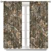 Vintage Wood Panel Curtains, Forest Moose Geese Paw Print Silhouette Rustic Bedroom Living Room Kitchen Rustic Window Drapes 42x63in view 3