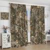 Vintage Wood Panel Curtains, Forest Moose Geese Paw Print Silhouette Rustic Bedroom Living Room Kitchen Rustic Window Drapes 42x63in view 4