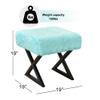 Home Soft Things 19"x19"x19" Square Heavy Faux Fur Ottoman, Bleached Aqua, Multi Functional Footrest Bed Bench Dressing Stool Living Room Bedroom Decor, Assembly Required view 2