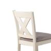Benjara Joss 40 Inch Cottage Wood Counter Height Chair, Set of 2, Gray Seat, Cream view 3