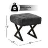Home Soft Things 19"x19"x19" Square Heavy Faux Fur Ottoman, Charcoal, Multi Functional Footrest Bed Bench Dressing Stool Living Room Bedroom Decor, Assembly Required view 2