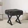 Home Soft Things 19"x19"x19" Square Heavy Faux Fur Ottoman, Charcoal, Multi Functional Footrest Bed Bench Dressing Stool Living Room Bedroom Decor, Assembly Required view 3