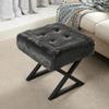 Home Soft Things 19"x19"x19" Square Heavy Faux Fur Ottoman, Charcoal, Multi Functional Footrest Bed Bench Dressing Stool Living Room Bedroom Decor, Assembly Required view 4