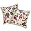 AeraVida 2 Pieces Bright Maple Leaf Vine Embroidery Throw Pillow Cases | Christmas or Spring Theme | 17.5x17.5 inch view 1