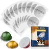 VIVI SKY 240Pcs Aluminum Foil Lids for Reusable Nespresso Pods Vertuoline, Coffee pods Seals Sticker Covers Compatible with Nespresso Vertuoline Pods Reusable Pods Refillable Capsules (240 Pack) view 1