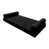 Prolinemax Style V5 Twin-XL Size Velvet Pipe Trim Indoor Daybed Bolster Pillow Cushion Mattress Fitted Sheet |Cover ONLY| AD374 view 2